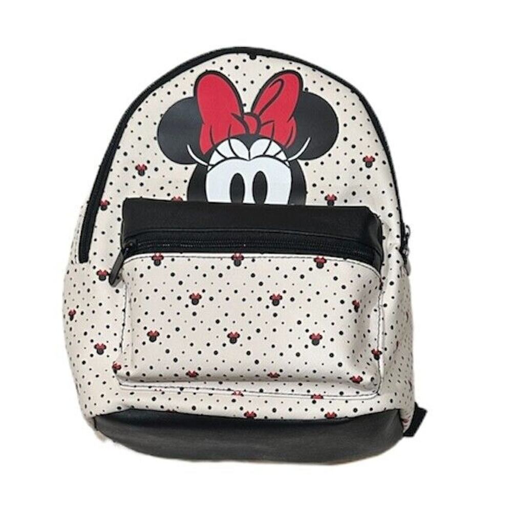 BioWorld Disney Minnie Mouse Peek A Boo Mini Backpack - White, Red & Black NWT